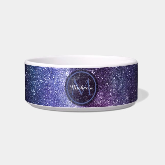 Milky way bright colours personalizable monogram bowl (Front)