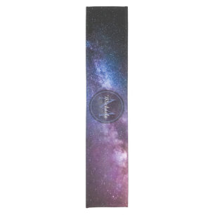 Milky way bright colours personalizable monogram short table runner