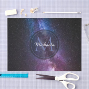 Milky way bright colours personalizable monogram tissue paper