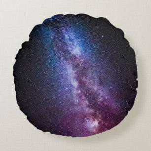 Milky way bright colours round cushion
