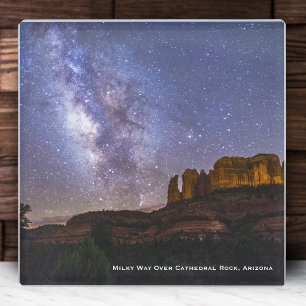 Milky Way Galaxy Over Cathedral Rock, Arizona Glass Coaster