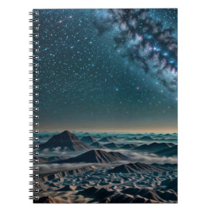 Milky Way Galaxy Over Desert Mountains Notebook