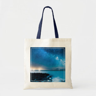 Milky Way Galaxy Over Fishing Boats Tote Bag