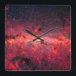 Milky Way Galaxy Square Wall Clock<br><div class="desc">Hundreds of thousands of stars crowded into the swirling core of our spiral Milky Way galaxy. Beautiful galaxy photo and a wonderful example of space photography.</div>