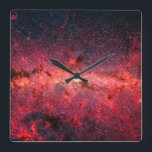 Milky Way Galaxy Square Wall Clock<br><div class="desc">Hundreds of thousands of stars crowded into the swirling core of our spiral Milky Way galaxy. Beautiful galaxy photo and a wonderful example of space photography.</div>