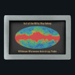 Milky Way Galaxy Veil Over WMAP Universe   Belt Buckle<br><div class="desc">The Milky Way's Veil: Understanding the WMAP Image with Galactic Foreground The Cosmic Microwave Background (CMB): A Glimpse into the Universe's Infancy - The cosmic microwave background (CMB) is a faint radiation filling the universe, a relic of the Big Bang. It provides a snapshot of the universe when it was...</div>