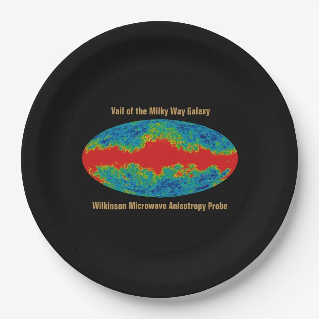 Milky Way Galaxy Veil Over WMAP Universe   Paper Plate (Front)