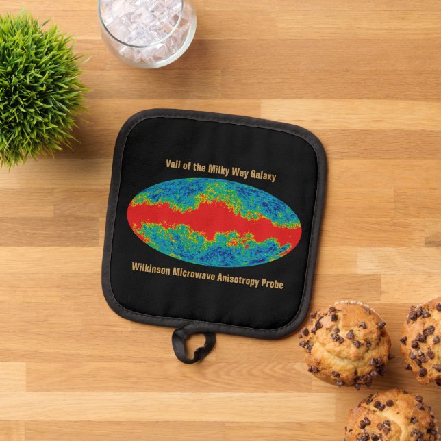 Milky Way Galaxy Veil Over WMAP Universe   Pot Holder (Top Down)