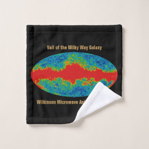 Milky Way Galaxy Veil Over WMAP Universe Wash Cloth