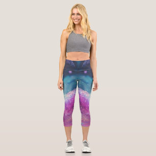 Milky Way Glitter Holographic Capri Leggings