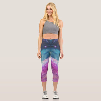 Milky Way Glitter Holographic Capri Leggings