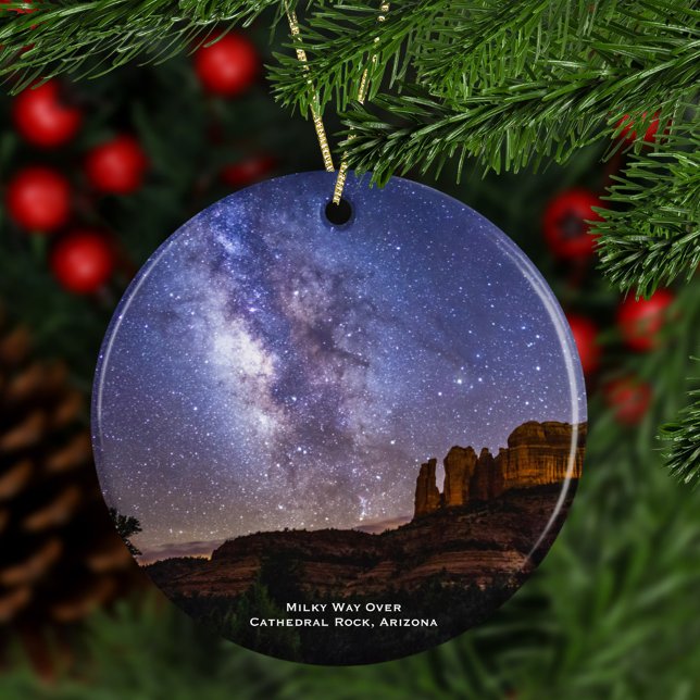 Milky Way Over Cathedral Rock, Arizona Christmas Ceramic Tree Decoration (Creator Uploaded)
