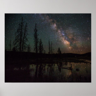 Milky Way Over Firehole Lake Poster