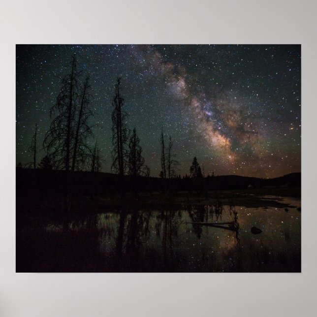 Milky Way Over Firehole Lake Poster (Front)
