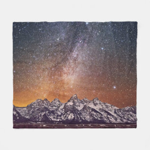 Milky Way over Grand Teton Fleece Blanket