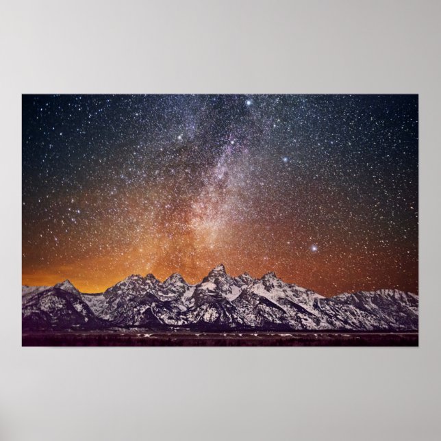 Milky Way over Grand Teton Poster (Front)