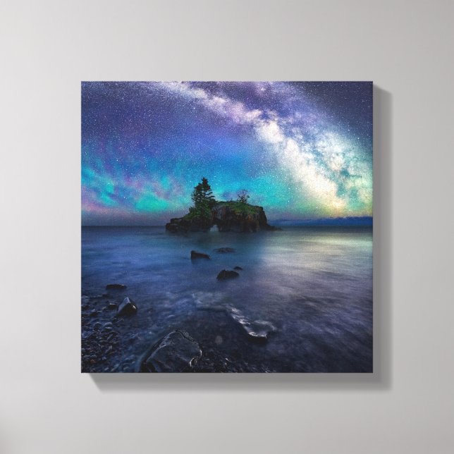 Milky Way over Hollow Rock Canvas Print (Front)