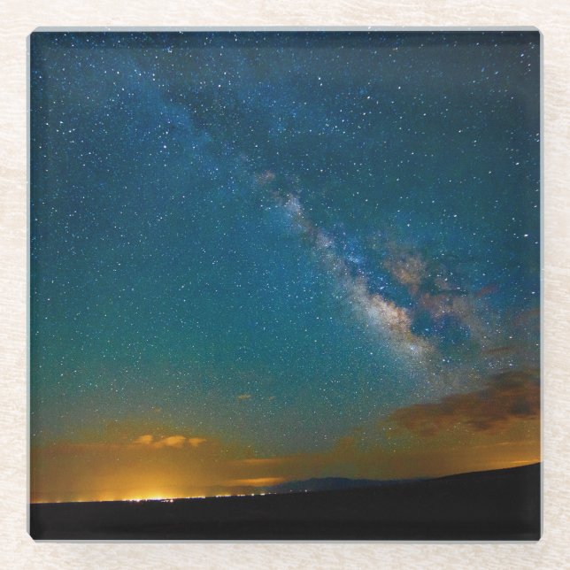 Milky Way over Taos, New Mexico Glass Coaster (Front)