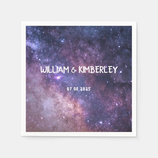 Milky Way Stars Sky Galaxy Elegant Wedding  Napkin (Front)