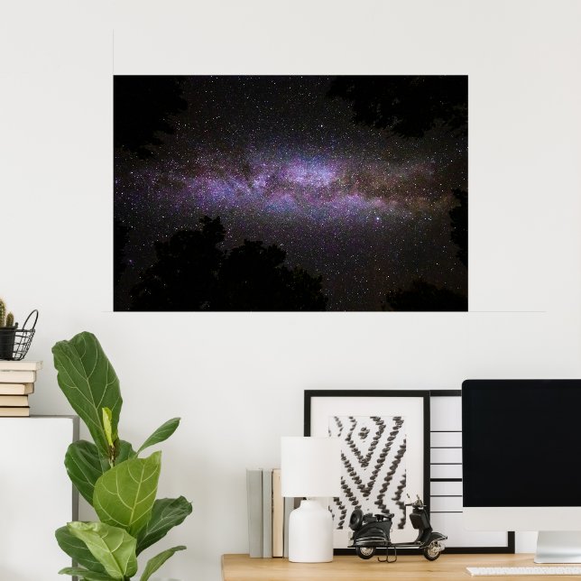 Milky way with trees silhouette poster (Home Office)