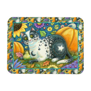MILKYWAY, A MYSTICAL HALLOWEEN CAT, MOON & STARS MAGNET