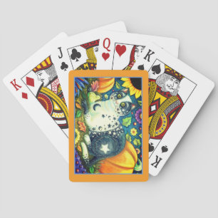MILKYWAY, A MYSTICAL HALLOWEEN CAT, MOON & STARS PLAYING CARDS