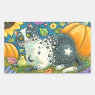MILKYWAY Halloween Folk Art CAT STICKERS Sheet