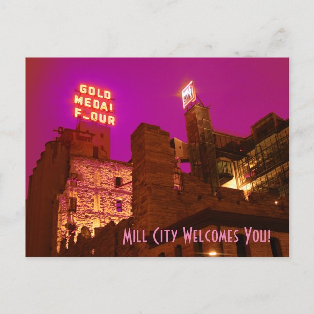 Mill City at Night Postcard (Front)
