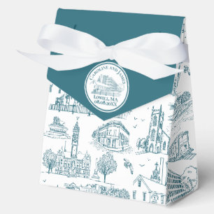 Mill City Toile (Lowell, MA) Blue/White Favour Box