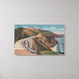 Mill Creek Bridge on San Simeon Hwy near Canvas Print
