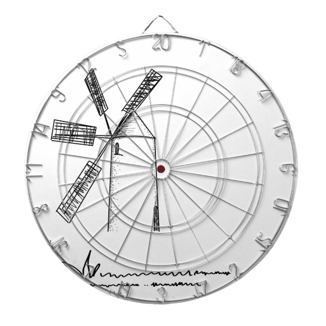 mill on white background dartboard (Front)