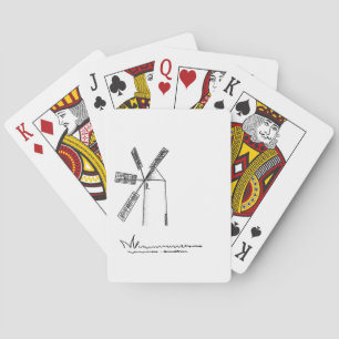 mill on white background playing cards