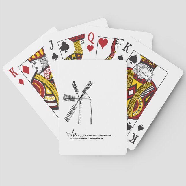 mill on white background playing cards (Back)
