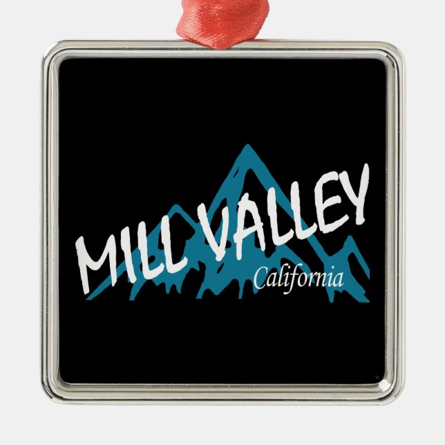 Mill Valley California Mountains Metal Tree Decoration (Front)