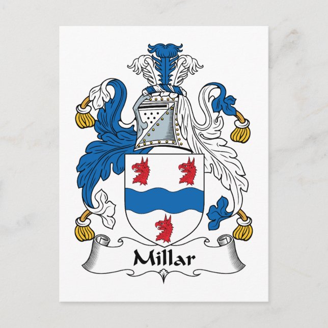 Millar Family Crest Postcard (Front)