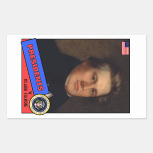 Millard Fillmore Baseball Card Rectangular Sticker