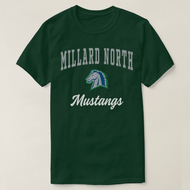 Millard North High School Mustangs Premium  T-Shirt (Design Front)