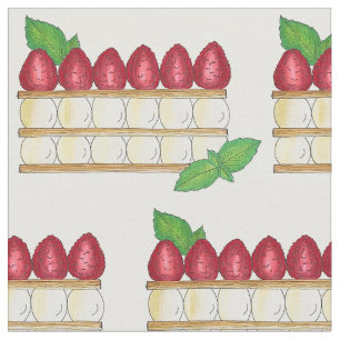 Mille Feuille French Food Puff Pastry Raspberries Fabric