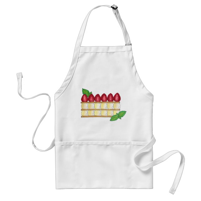 Mille Feuille French Food Puff Pastry Raspberries Standard Apron (Front)