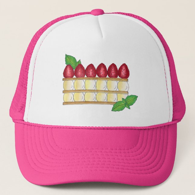 Mille Feuille French Pastry Chef Bakery Patisserie Trucker Hat (Front)