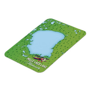 mille lacs lake Minnesota travel map. Magnet