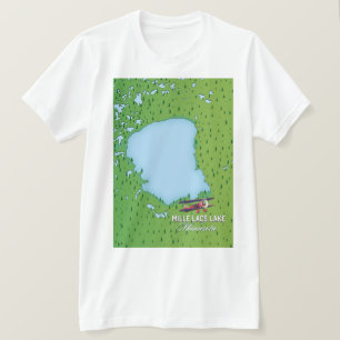 mille lacs lake Minnesota travel map. T-Shirt