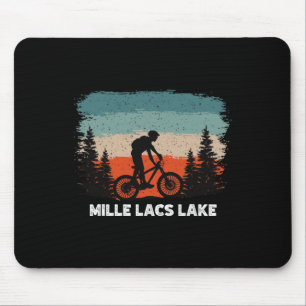 Mille Lacs Lake Mountain Biking Sunset Retro Vinta Mouse Pad