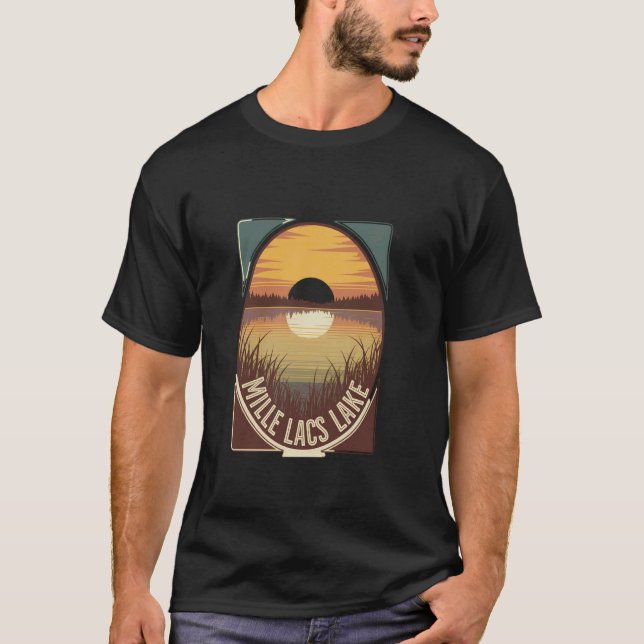 Mille Lacs Lake Scenic Sunset Reflection T-Shirt (Front)