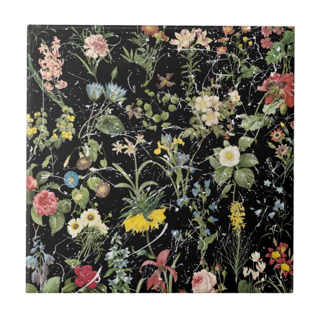 Millefleur Ceramic Photo Tile (Front)