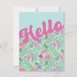 Millefleur Stylised Flowers Hello Thinking of You Postcard