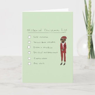 Millenial Christmas List | Funny Comic Card