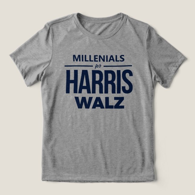 Millenials for Harris Walz Tri-Blend Shirt (Design Front)