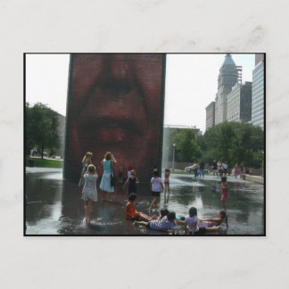 Millenium Park Fountain Postcard