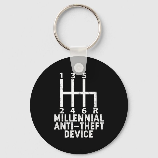 Millennial Anti Theft Device _ Funny Stick Shift  Key Ring (Front)